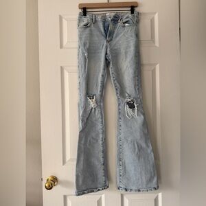 Dear John Light Blue Distressed Flare Jeans